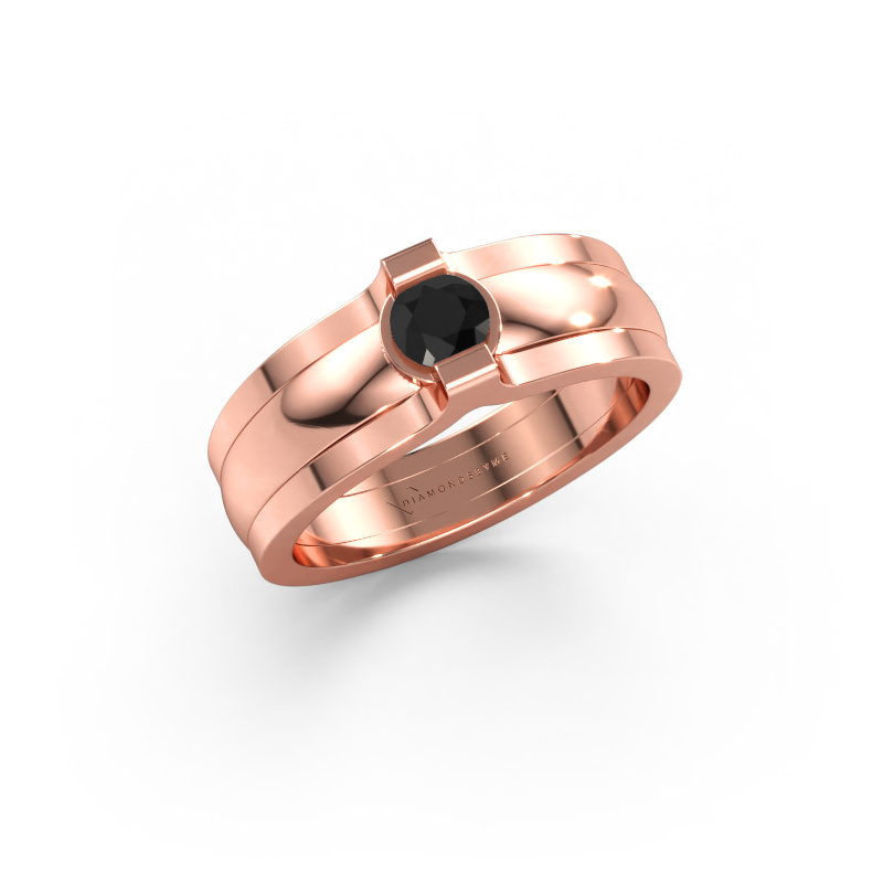 Bild av Ring Jade 585 roséguld Svart diamant 0.30 crt