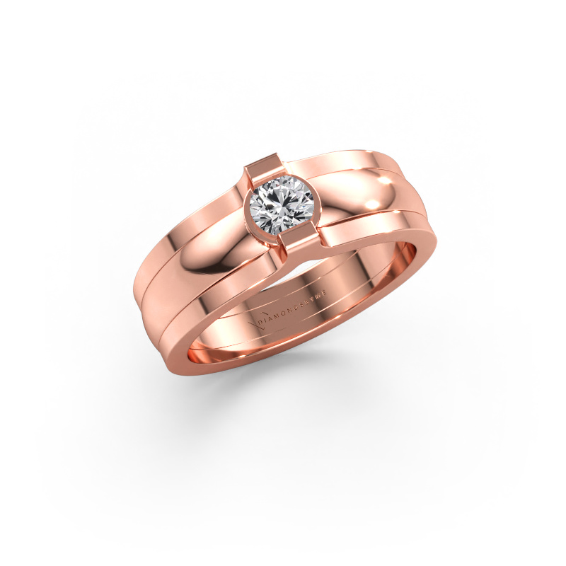 Immagine di Anello Jade 585 oro rosa Diamante lab grown 0.25 crt