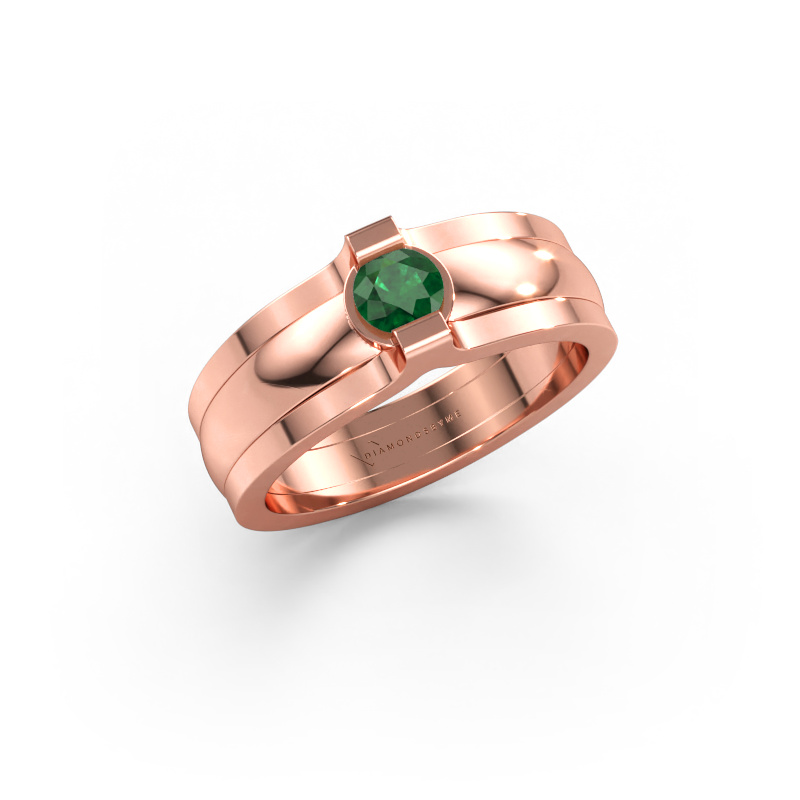 Bild av Ring Jade 585 roséguld Smaragd 4 mm