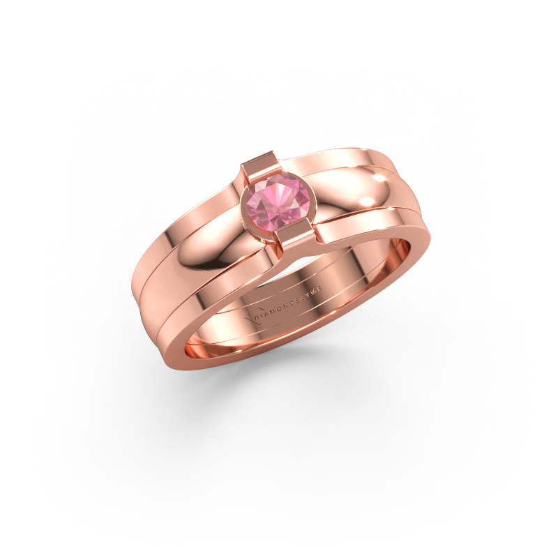 Immagine di Anello Jade 585 oro rosa Tormalina rosa 4 mm