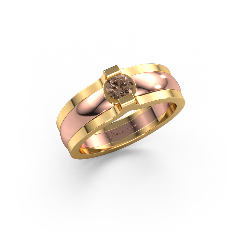 Image of Ring Jade 585 rose gold Brown diamond 0.25 crt