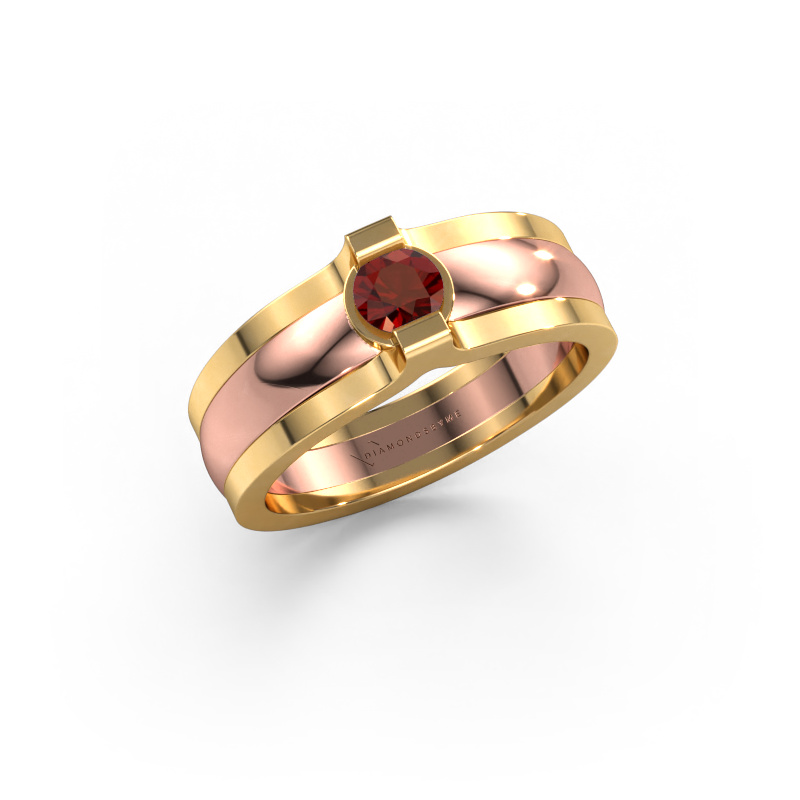 Image of Ring Jade 585 rose gold Garnet 4 mm