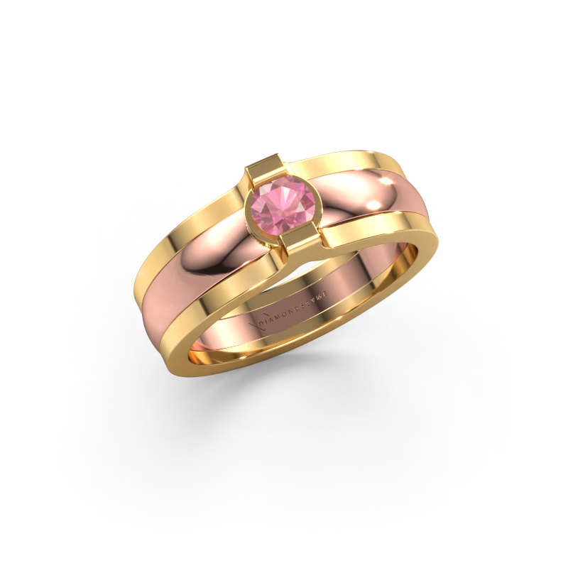 Bild von Ring Jade 585 Roségold Turmalin rosa 4 mm