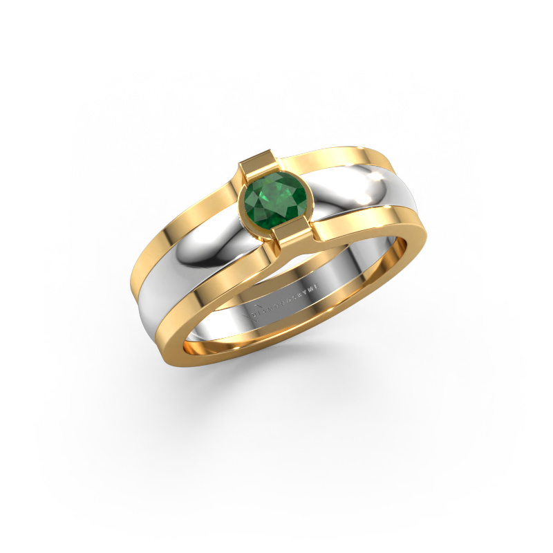 Image of Ring Jade 585 white gold Emerald 4 mm
