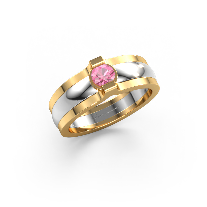 Bild von Ring Jade 585 Weißgold Pink Saphir 4 mm