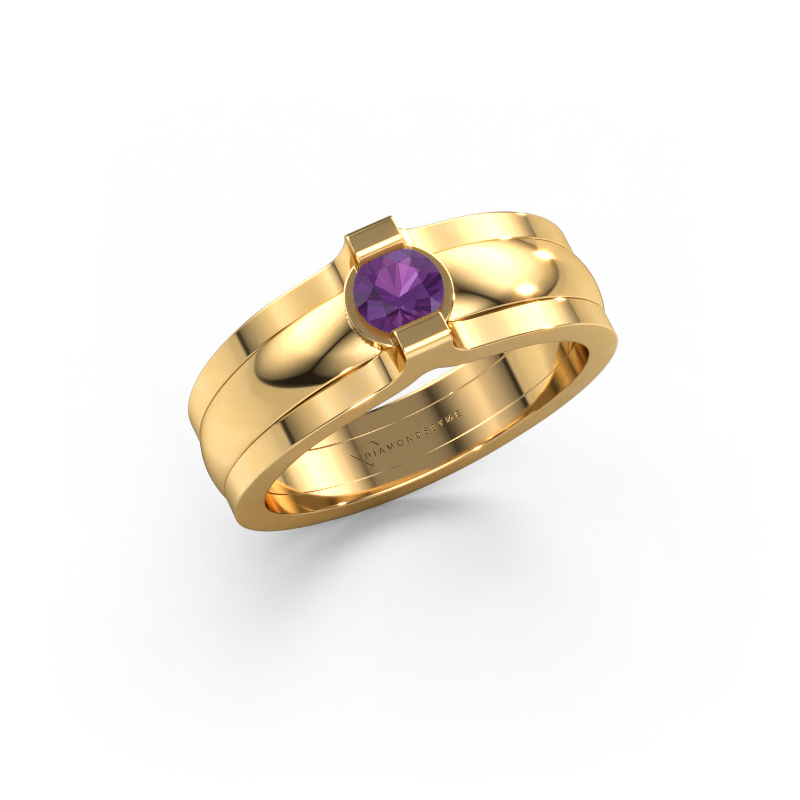 Image of Ring Jade 585 gold Amethyst 4 mm