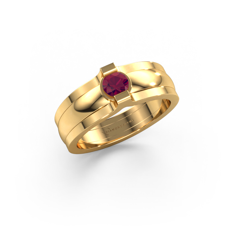 Image of Ring Jade 585 gold Rhodolite 4 mm
