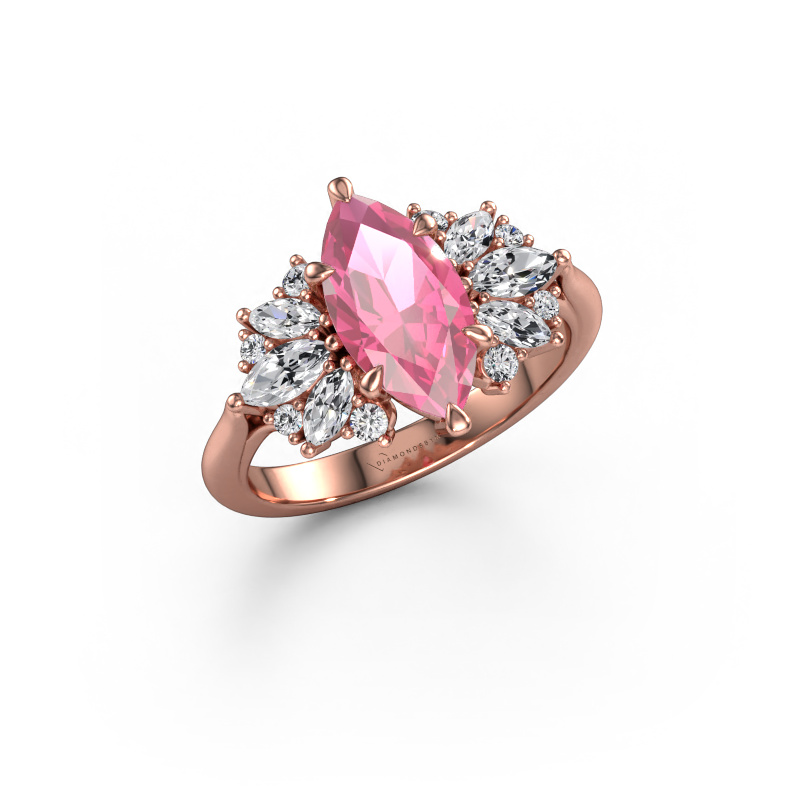 Bild von Verlobungsring Jaimie 585 Roségold Pink Saphir 12x6 mm