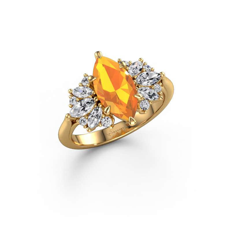 Image de Bague de fiançailles Jaimie 585 or jaune Citrine 12x6 mm