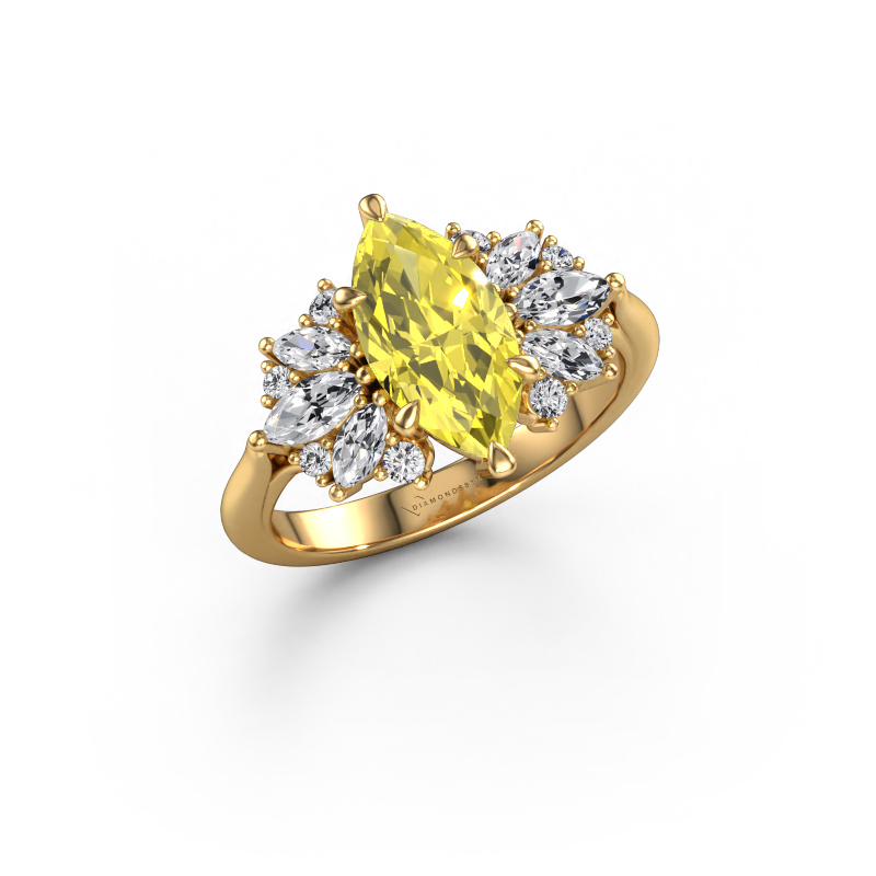 Bild von Verlobungsring Jaimie 585 Gold Gelber Labor Diamant 12x6 mm
