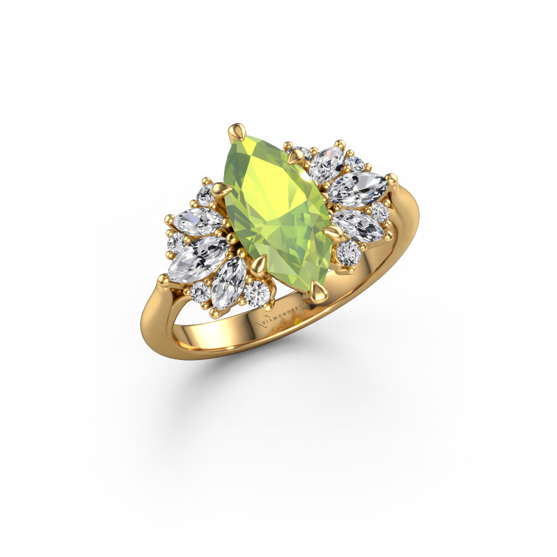 Bild von Verlobungsring Jaimie 585 Gold Peridot 12x6 mm