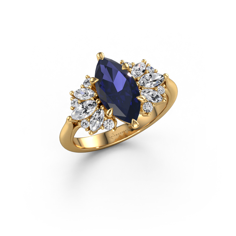 Image of Engagement ring Jaimie 585 gold Sapphire 12x6 mm