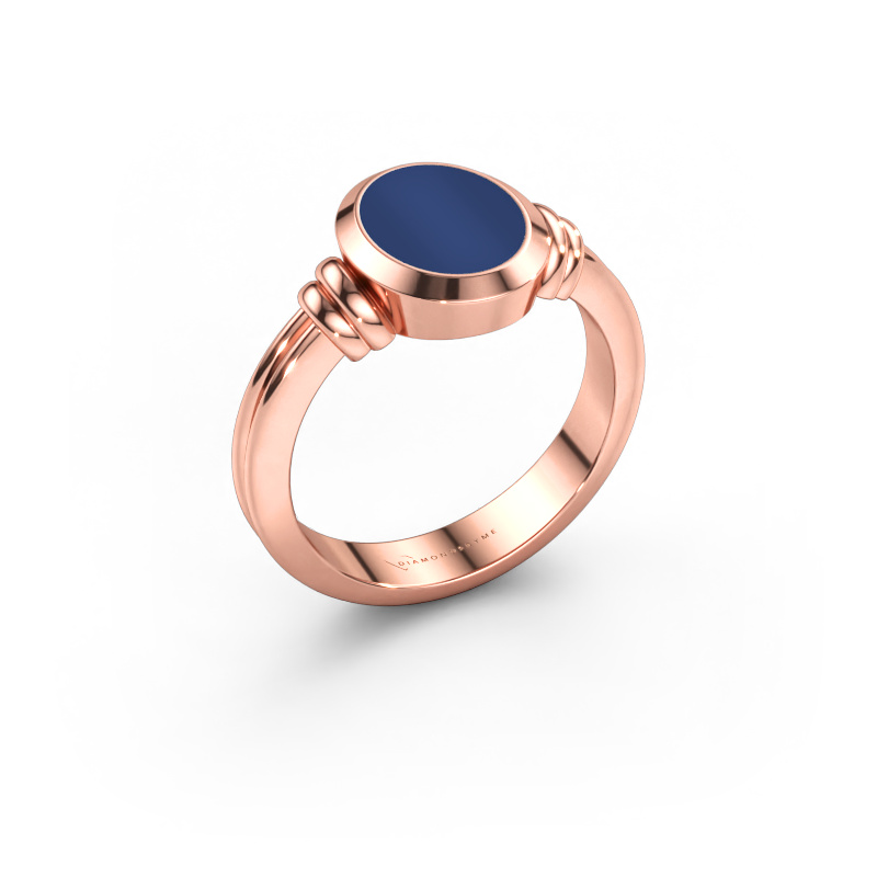 Immagine di Anello da mignolo Jake 1 585 oro rosa Lapislazzuli 10x8 mm
