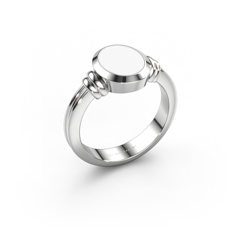 Image of Pinky ring Jake 1 950 platinum White enamel 10x8 mm