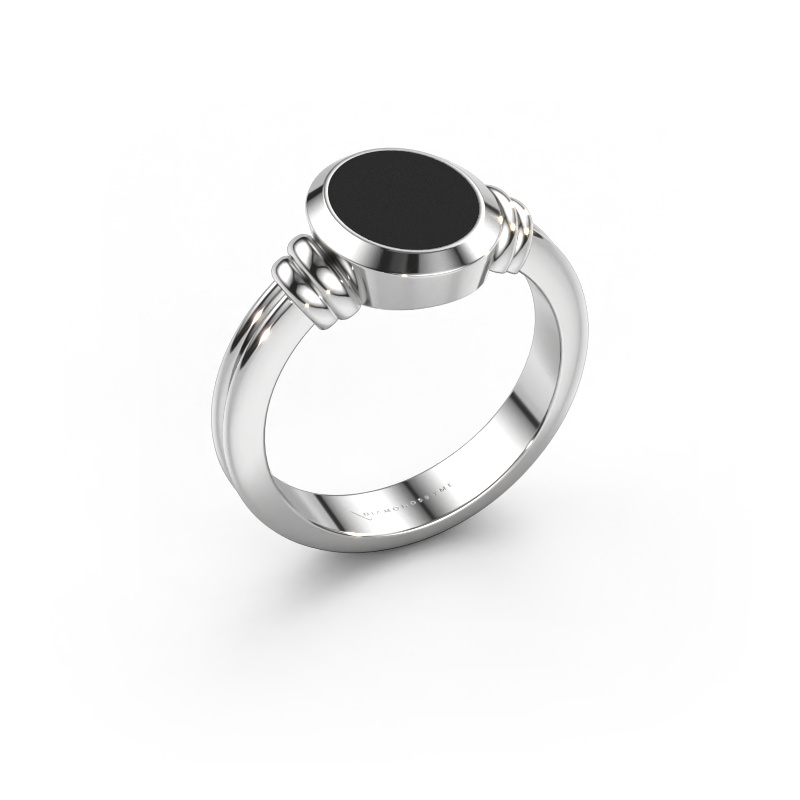 Image of Pinky ring Jake 1 950 platinum Black enamel 10x8 mm