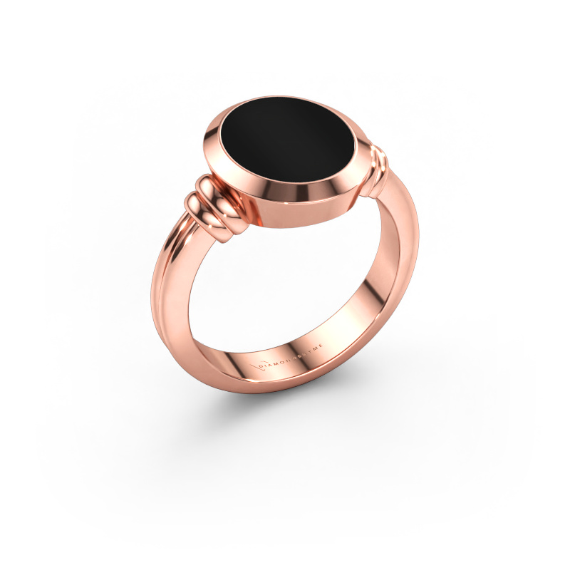 Immagine di Anello chevalier Jake 2 585 oro rosa Onice 12x10 mm