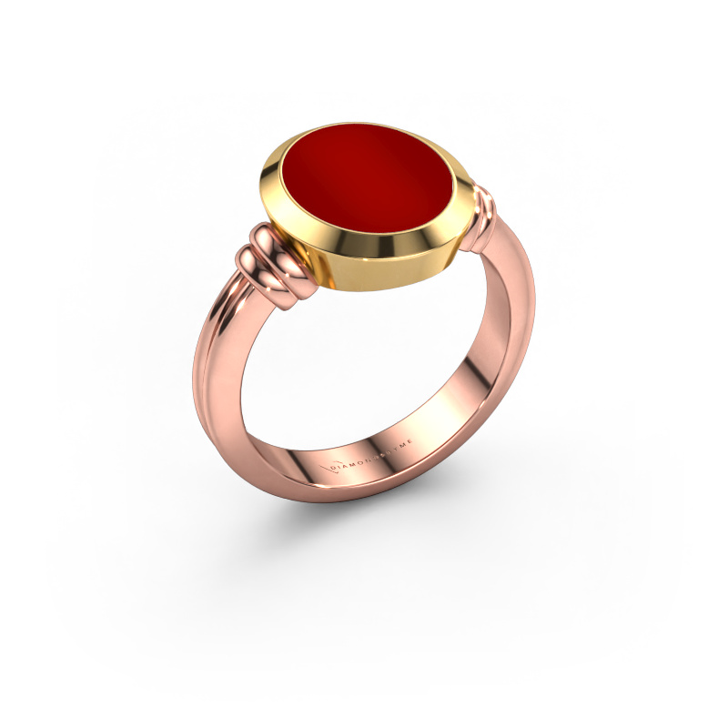 Bild von Siegelring Jake 2 585 Roségold Karneol 12x10 mm