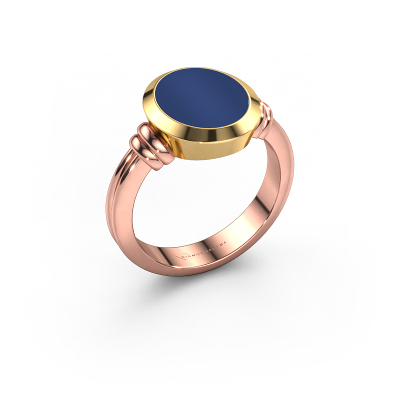 Afbeelding van Zegelring Jake 2 585 rosé goud Lapis lazuli 12x10 mm