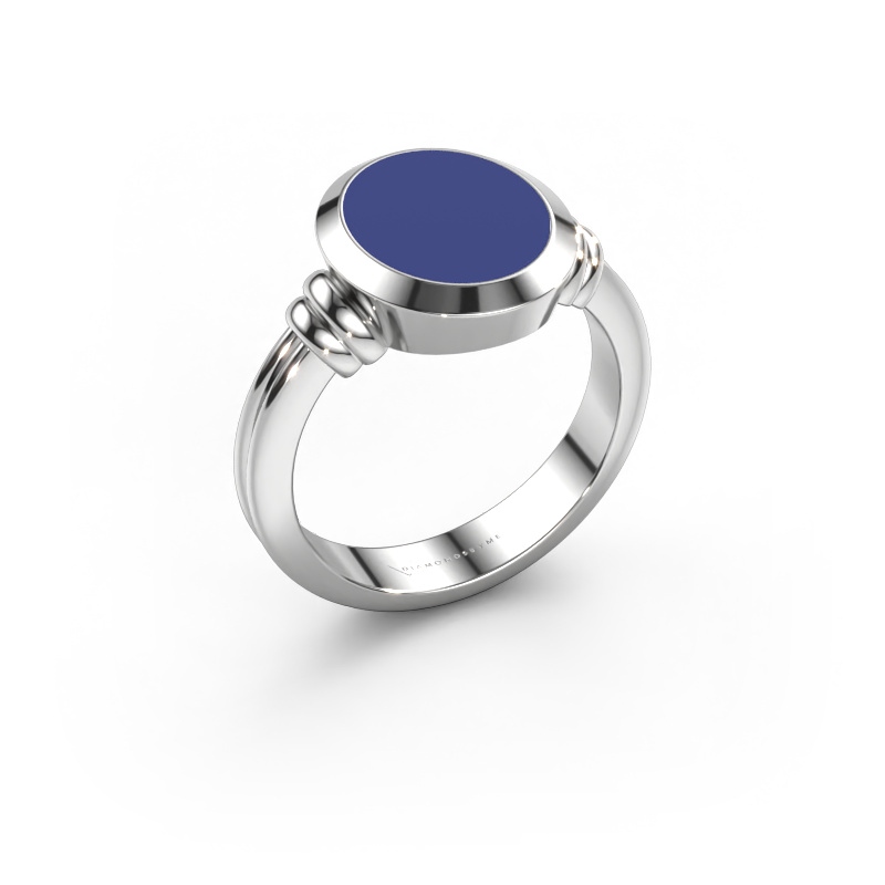 Bild von Siegelring Jake 2 950 Platin Blau Emaille 12x10 mm