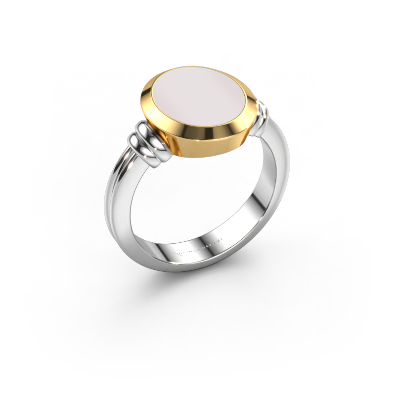 Bild von Siegelring Jake 2 585 Weißgold Rot Lagenstein 12x10 mm