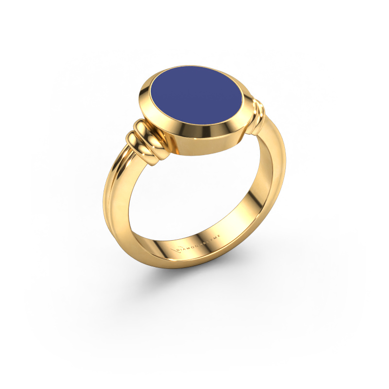 Bild von Siegelring Jake 2 585 Gold Blau Emaille 12x10 mm