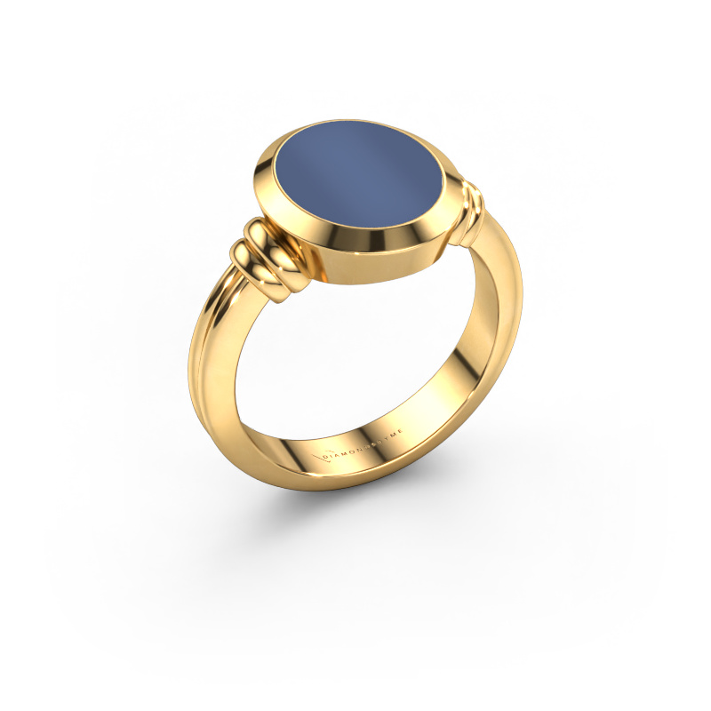 Image of Signet ring Jake 2 585 gold Blue sardonyx 12x10 mm