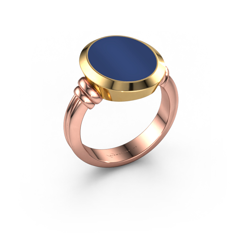 Image of Signet ring Jake 3 585 rose gold Lapis 15x12 mm