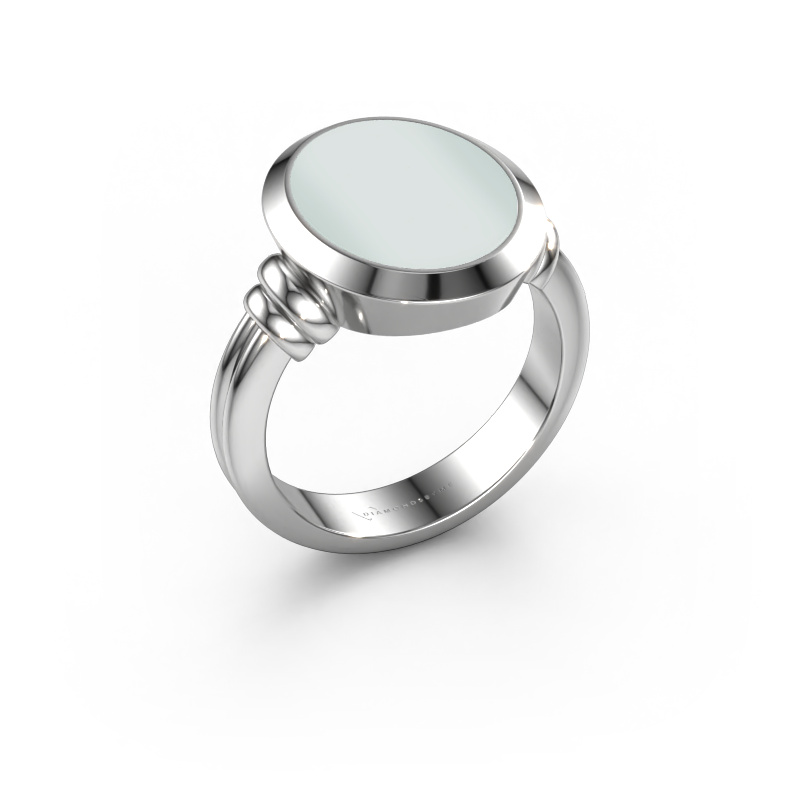 Image of Signet ring Jake 3 950 platinum Green sardonyx 15x12 mm