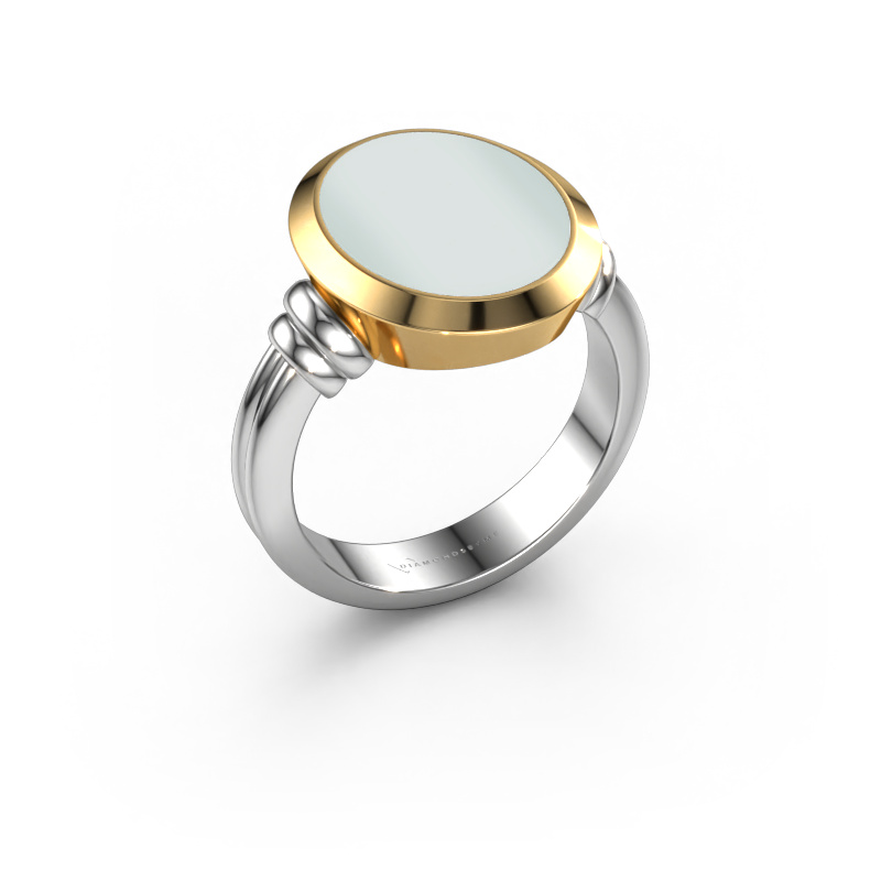 Bild von Siegelring Jake 3 585 Weißgold Grüner Lagenstein 15x12 mm