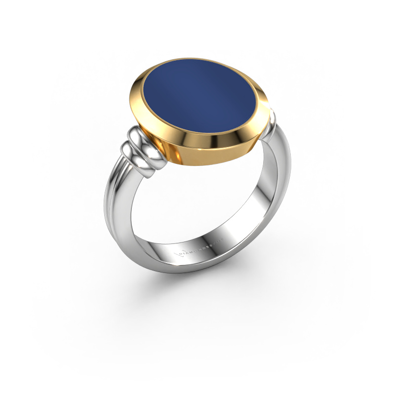 Bild von Siegelring Jake 3 585 Weißgold Lapislazuli 15x12 mm