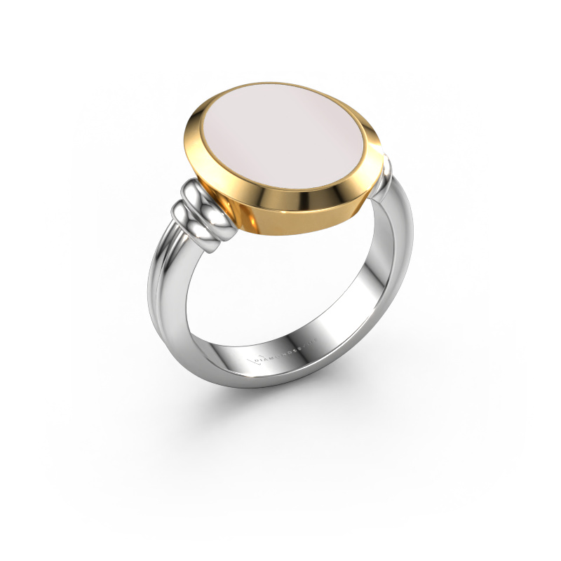 Image de Chevalière Jake 3 585 or blanc Nicolo rouge 15x12 mm