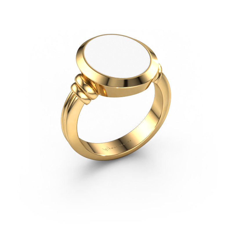 Bild von Siegelring Jake 3 585 Gold Weiße Emaille 15x12 mm
