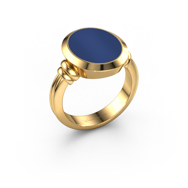 Image of Signet ring Jake 3 585 gold Lapis 15x12 mm