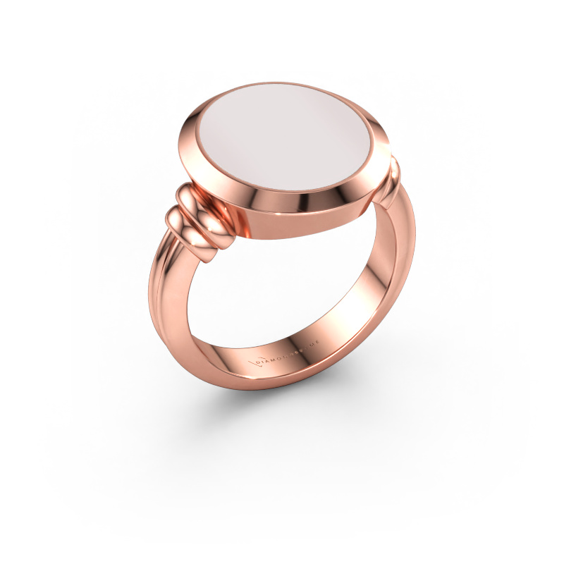 Image of Signet ring Jake 4 585 rose gold Red sardonyx 15x13 mm