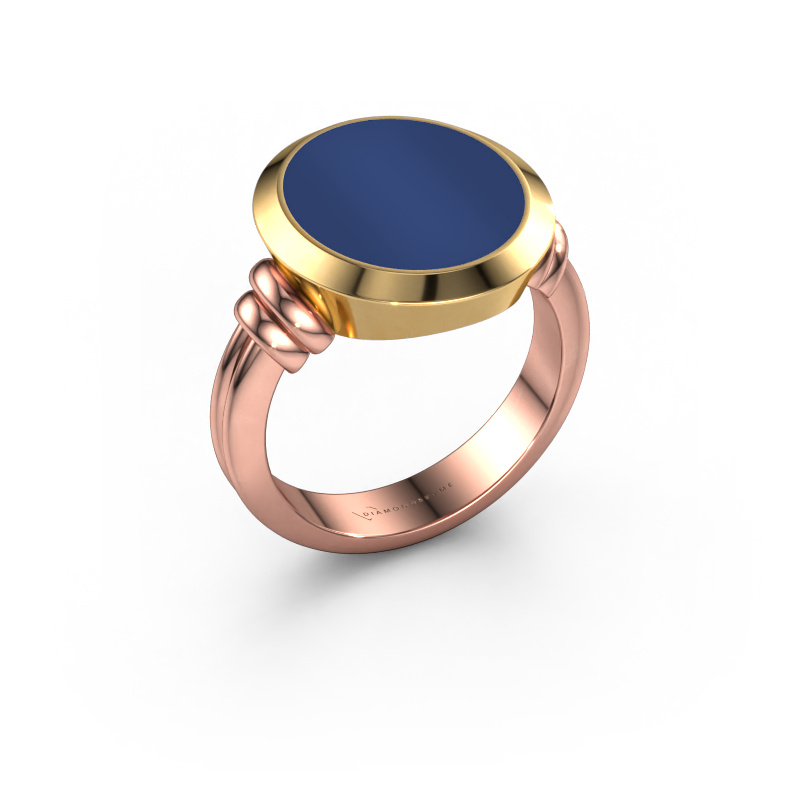 Bild von Siegelring Jake 4 585 Roségold Lapislazuli 15x13 mm