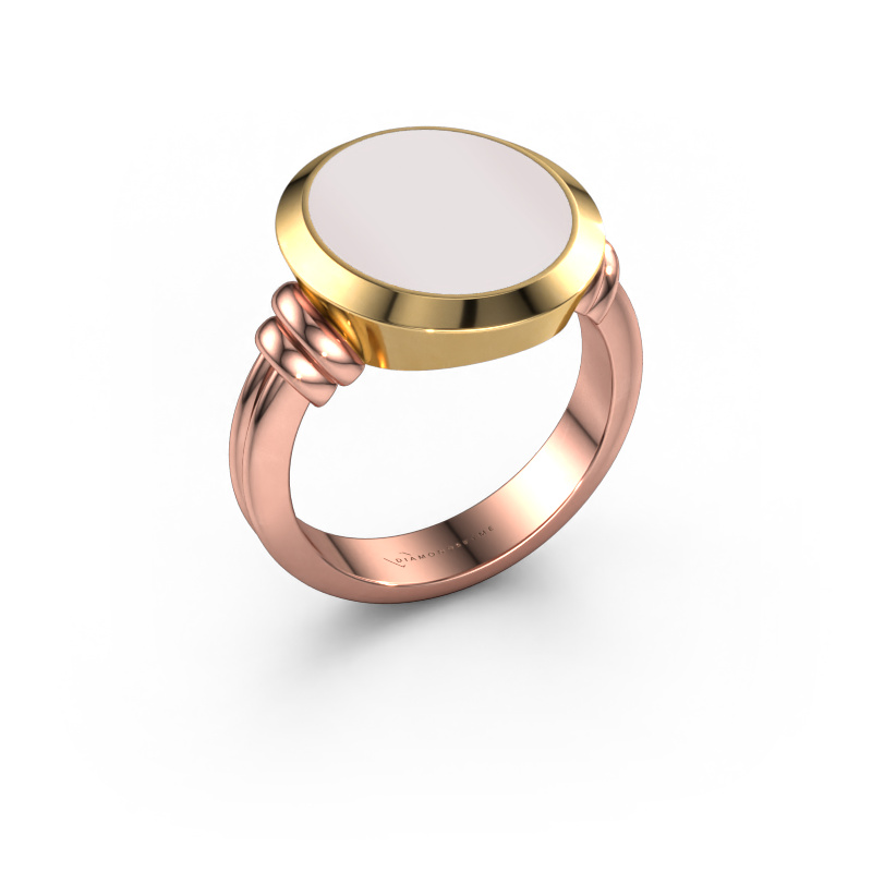 Bild von Siegelring Jake 4 585 Roségold Rot Lagenstein 15x13 mm