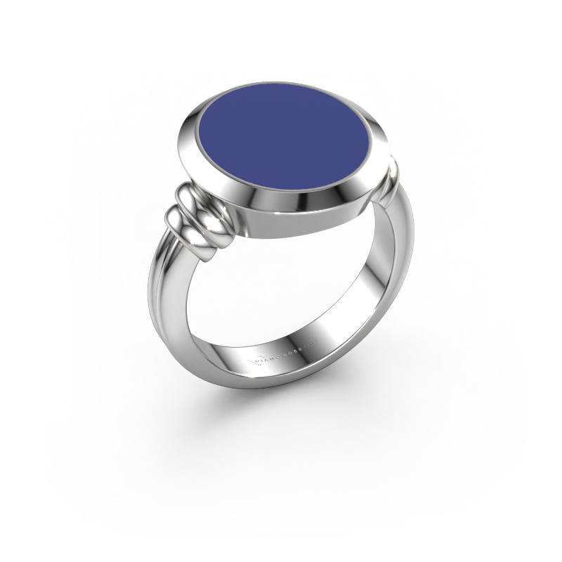 Bild von Siegelring Jake 4 950 Platin Blau Emaille 15x13 mm
