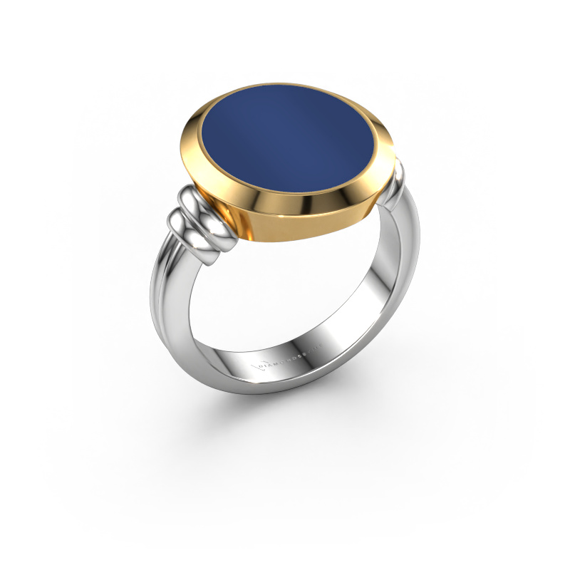 Bild von Siegelring Jake 4 585 Weißgold Lapislazuli 15x13 mm