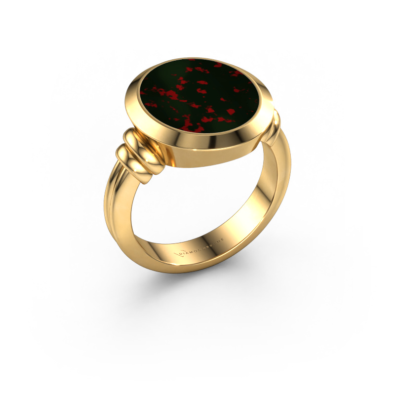 Image of Signet ring Jake 4 585 gold Bloodstone 15x13 mm