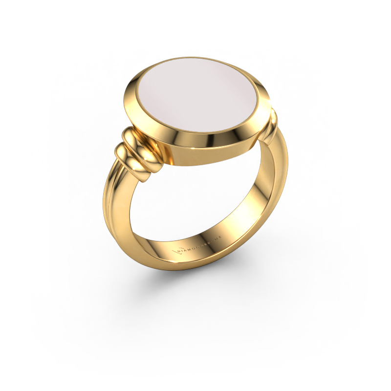 Image de Chevalière Jake 4 585 or jaune Nicolo rouge 15x13 mm