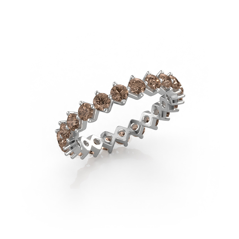 Image of Stackable ring Janie 2.7mm 585 white gold Brown diamond 1.76 crt