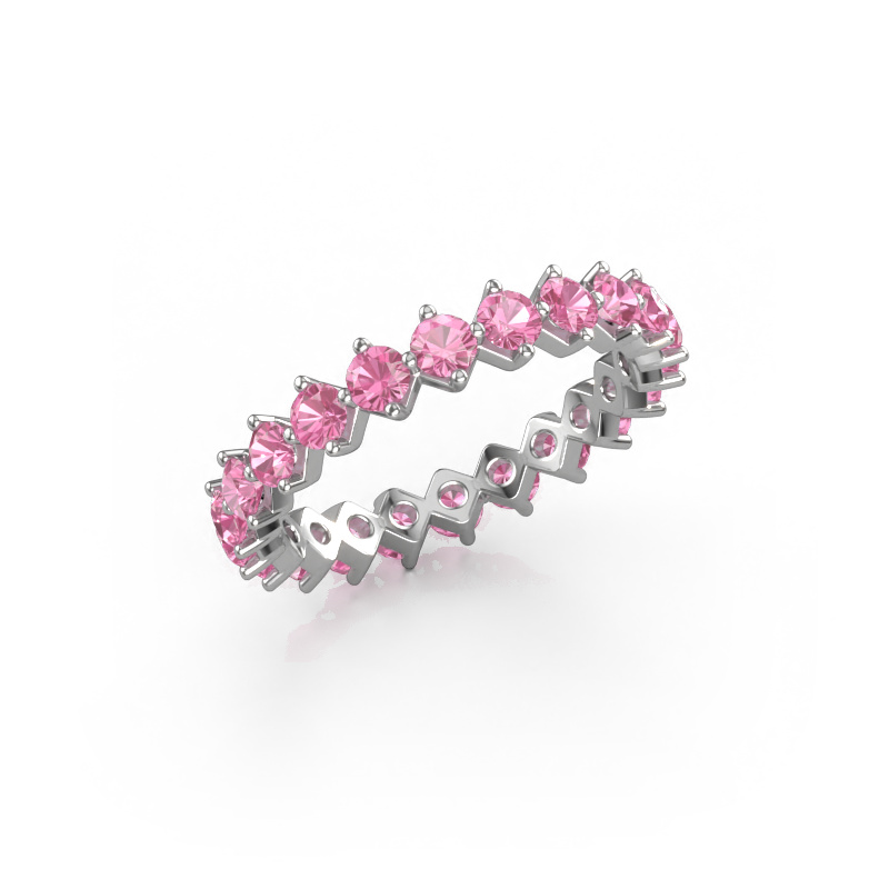 Image of Stackable ring Janie 2.7mm 585 white gold Pink sapphire 2.7 mm