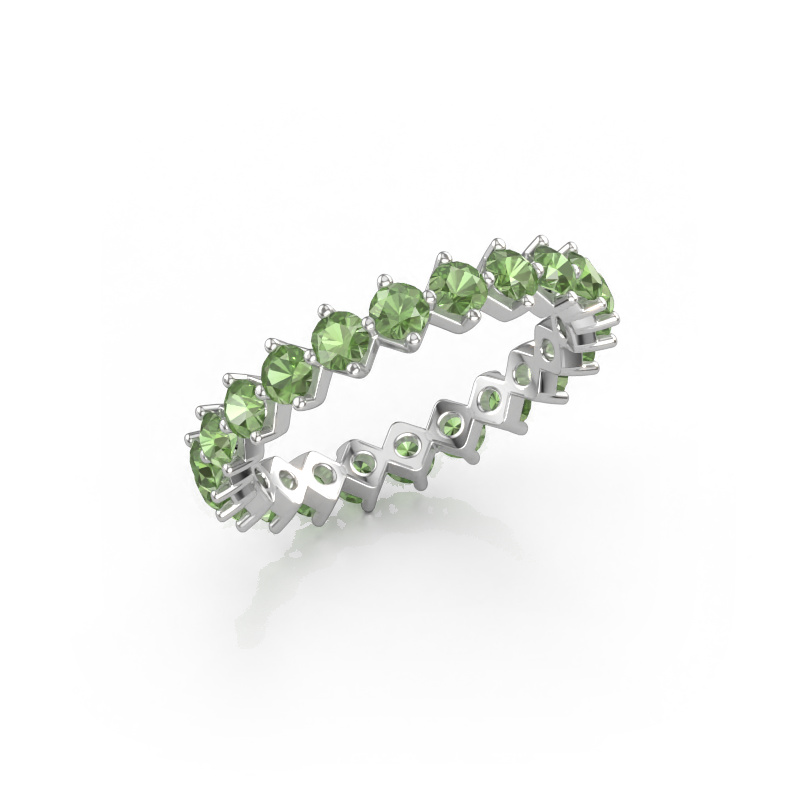 Bild av Stapelbar ring Janie 2.7mm 585 vitt guld Grön turmalin 2.7 mm