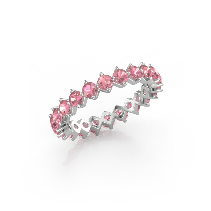 Afbeelding van Aanschuifring Janie 2.7mm 585 witgoud Toermalijn pink 2.7 mm