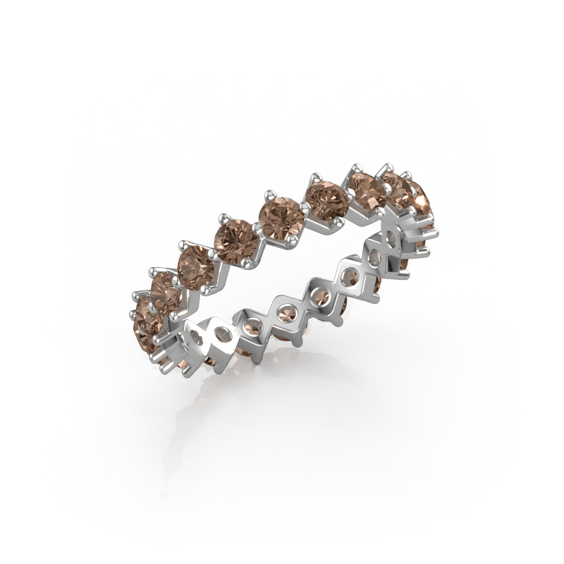 Image of Stackable ring Janie 3.0mm 585 white gold Brown diamond 2.00 crt