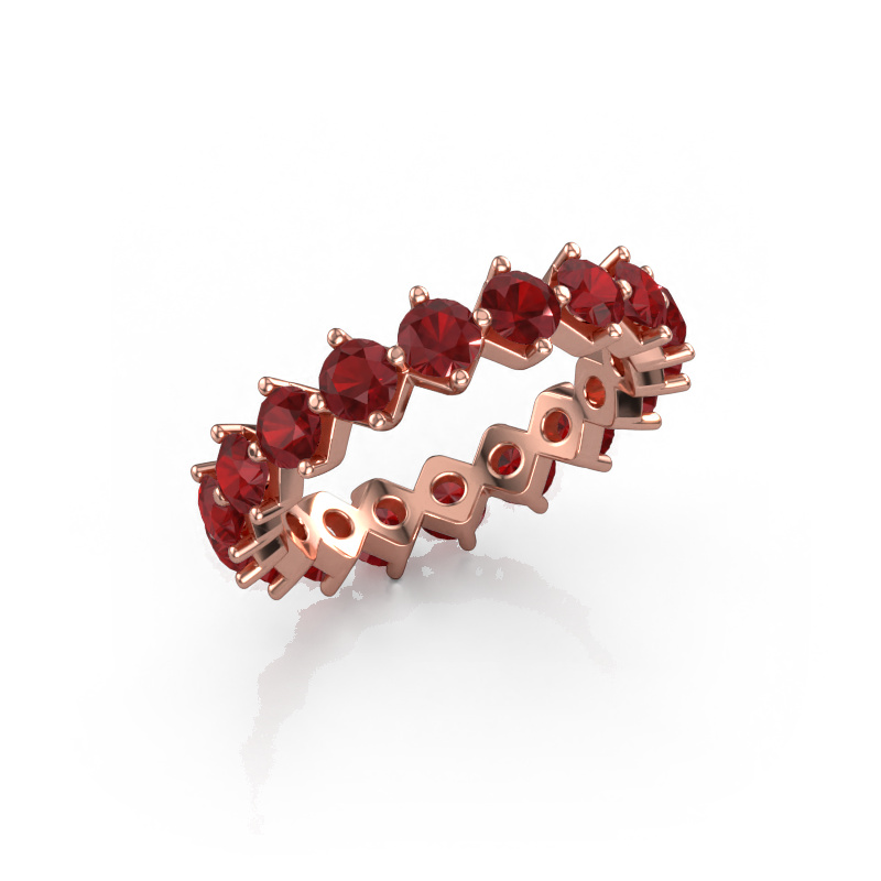 Image of Stackable ring Janie 3.4mm 585 rose gold Ruby 3.4 mm