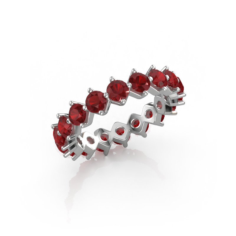 Image of Stackable ring Janie 3.4mm 585 white gold Ruby 3.4 mm