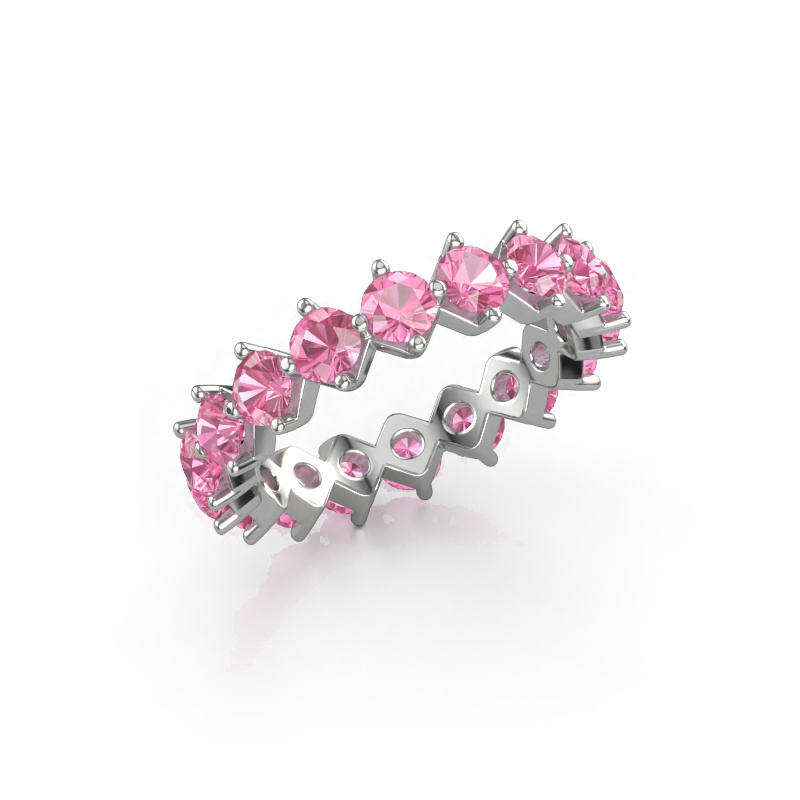 Image of Stackable ring Janie 3.4mm 585 white gold Pink sapphire 3.4 mm