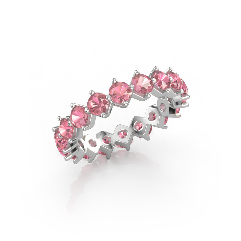 Afbeelding van Aanschuifring Janie 3.4mm 585 witgoud Toermalijn pink 3.4 mm