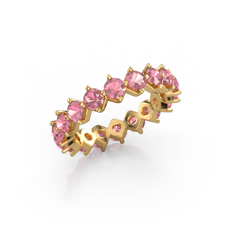 Image de Bague superposable Janie 3.4mm 585 or jaune Rose tourmaline 3.4 mm